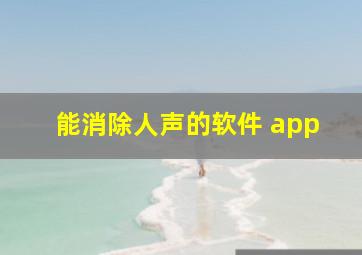 能消除人声的软件 app